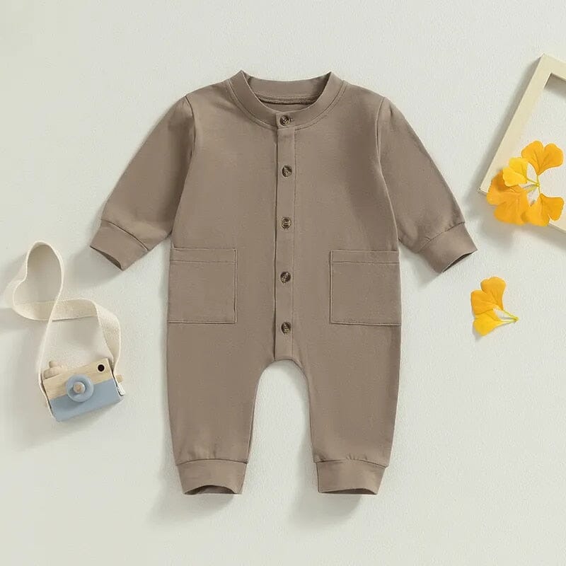 Tiny Tots Jumpsuit Newborn + Infant Baby Boujee Khaki 3M 