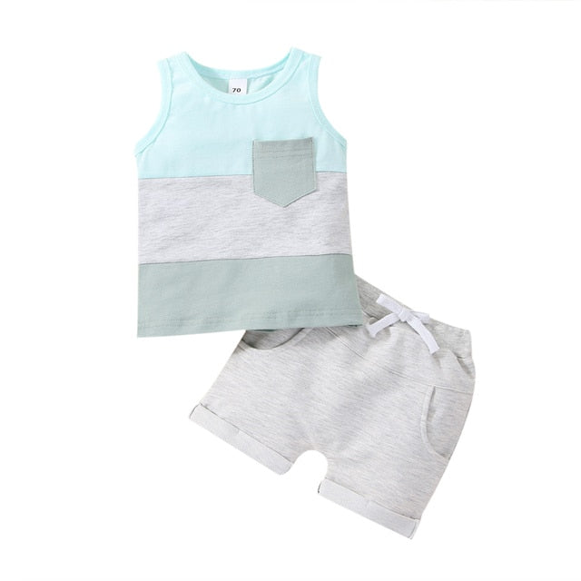 Beach Comber Combo Boys Clothing Baby Boujee Grey + Aqua 6M 