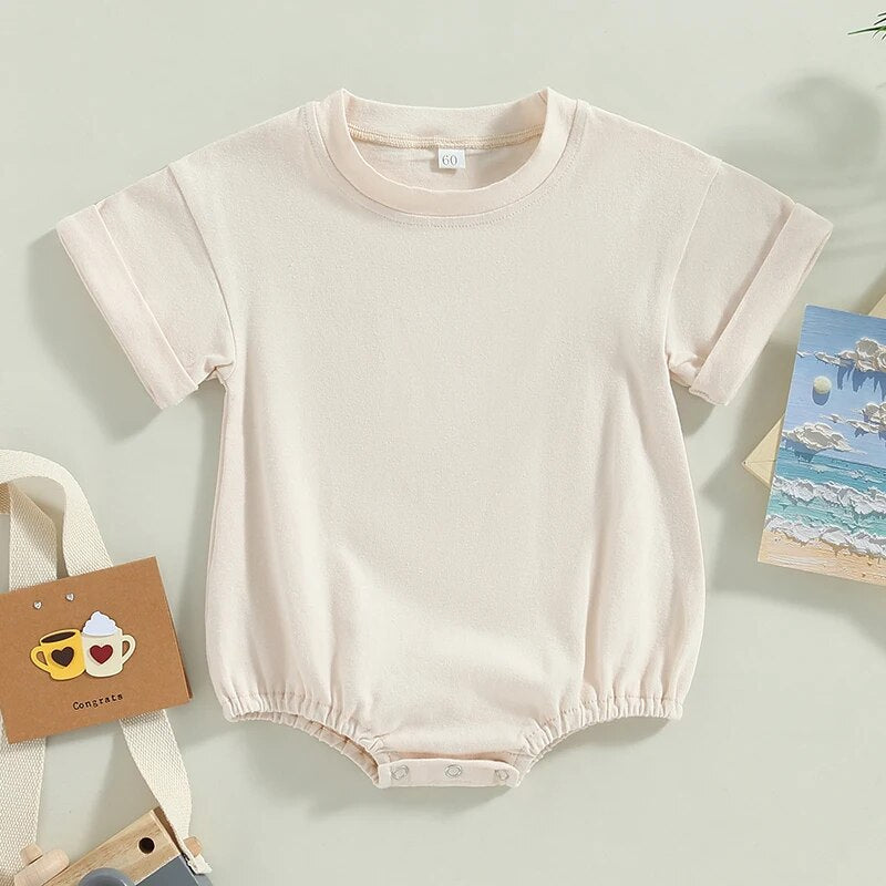 Summer Baby Solid Romper Unisex Clothing Baby Boujee 