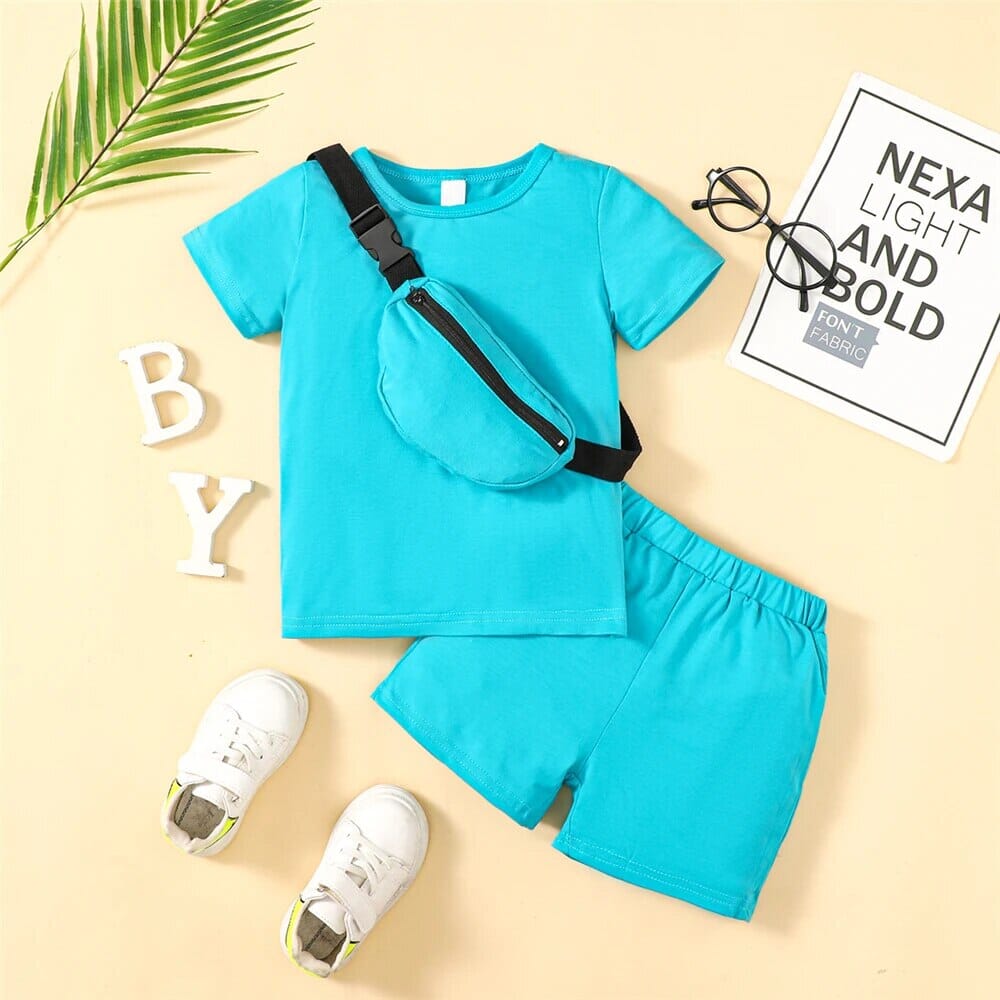 Summer Sports Outfit Set Boys Clothing Baby Boujee Blue 4Y 