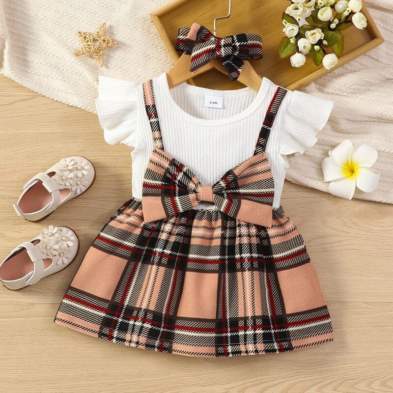 Pretty Plaid Bow Dress Girls Clothing Baby Boujee 