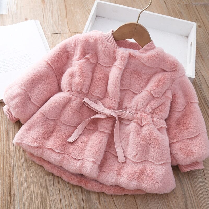 Bowtiful Fur Glamour Coat Girls Clothing Baby Boujee Pink 2T 