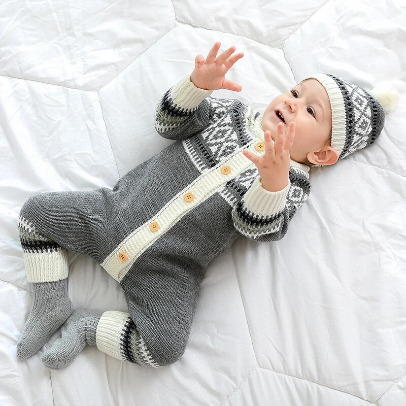 Cozy Winter Baby Romper