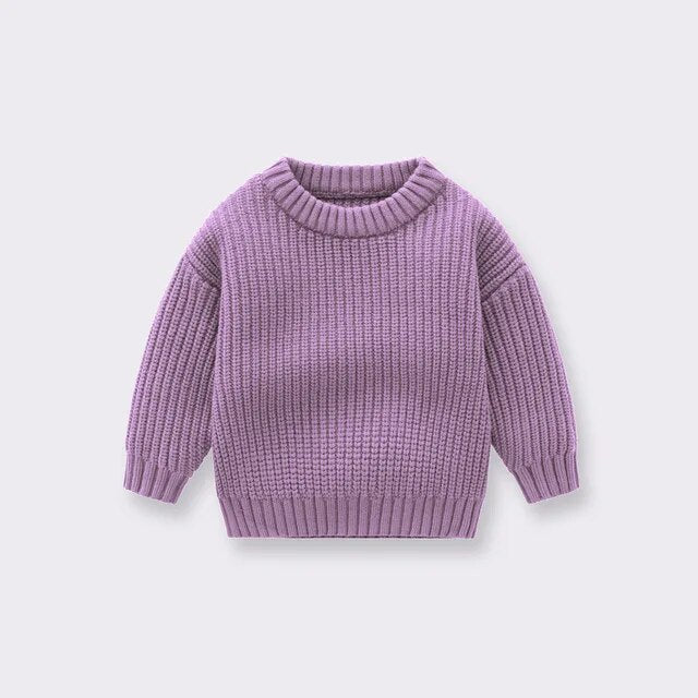 Cozy Toddler Knit Sweater Unisex Clothing Baby Boujee Purple 6M 