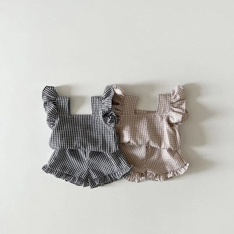 Summer Ruffle Tee Set Unisex Clothing Baby Boujee 