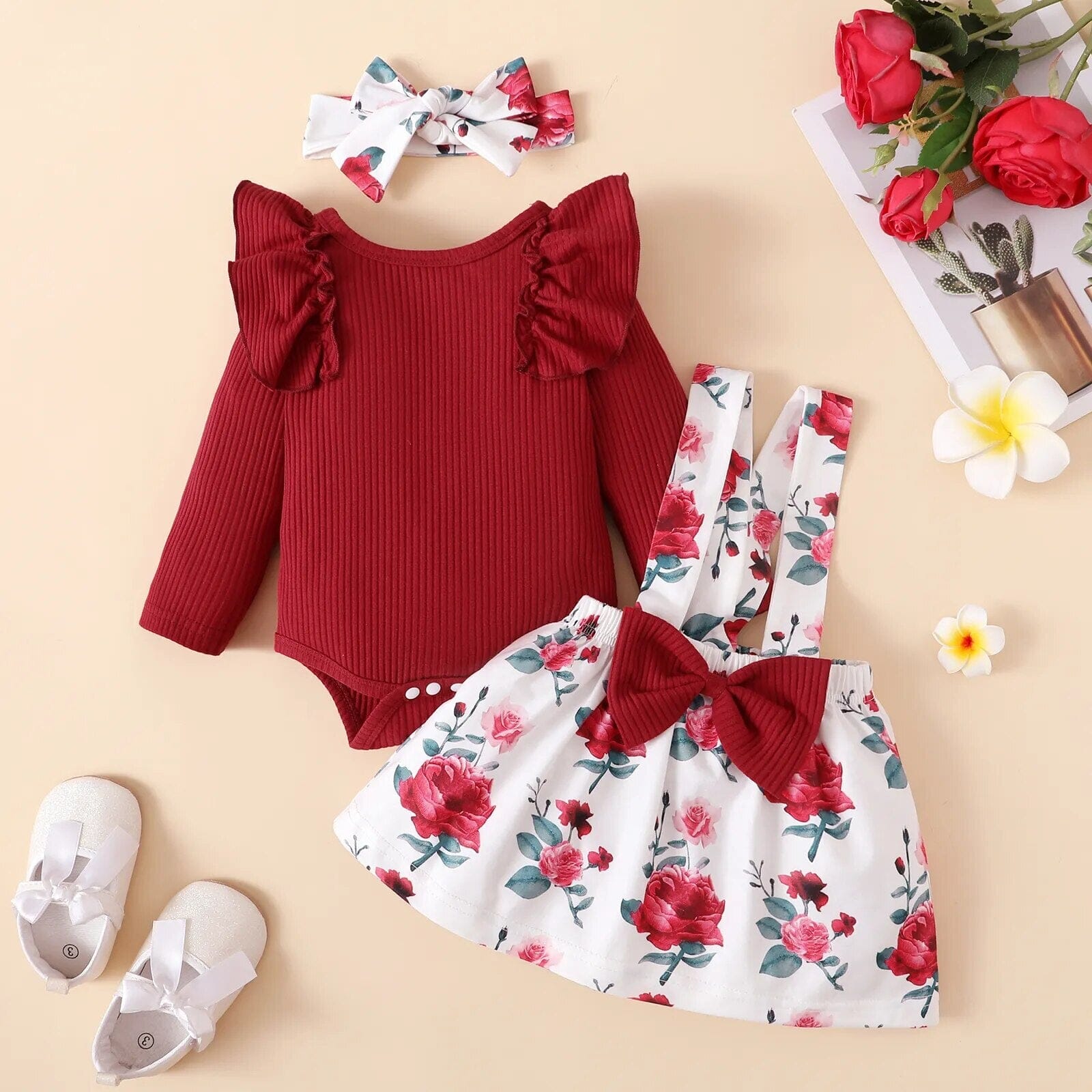 Floral Wine Baby Romper Girls Clothing Baby Boujee 