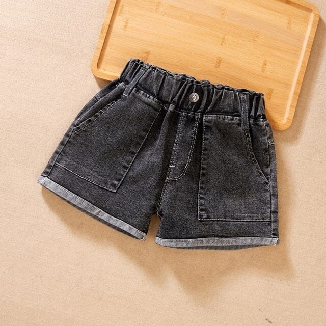 Summer Denim Shorts Girls Clothing Baby Boujee Black 4Y 