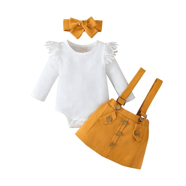 Precious Petal Dress Newborn + Infant USAdrop Caramel 0-3M 