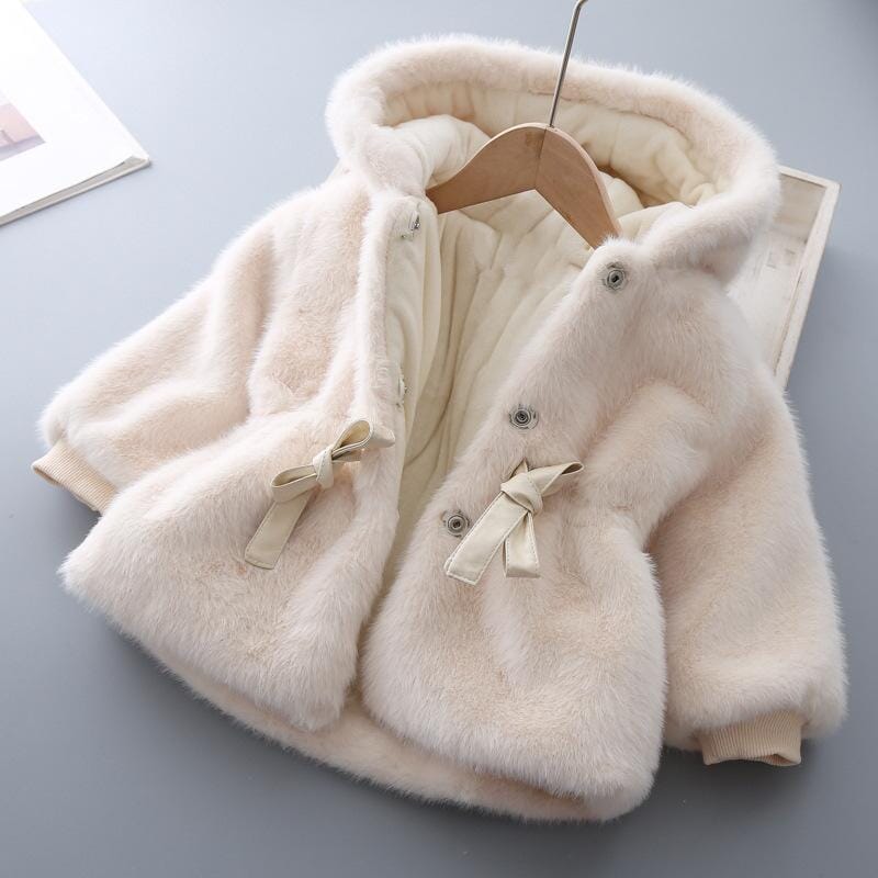 Luxury Faux-Fur Coat Girls Clothing USAdrop Beige 12M 