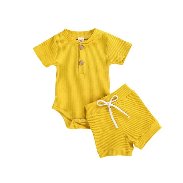 Infant Knit Romper Shorts Set