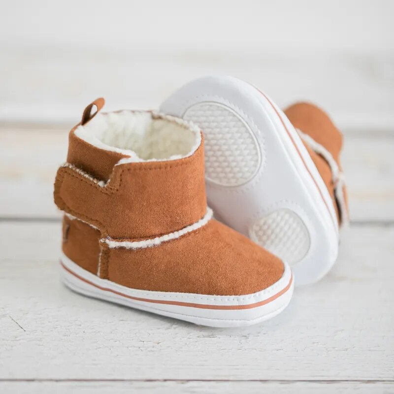 Warm & Fluffy Baby Booties Baby Boujee Brown 0-6M 