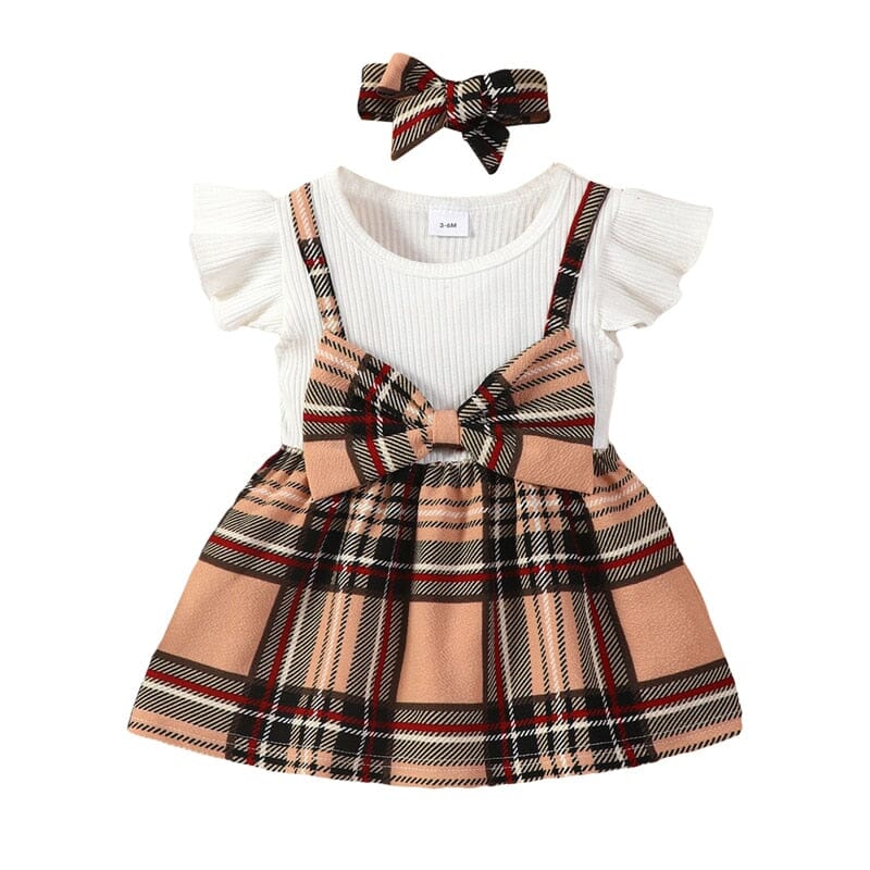 Pretty Plaid Bow Dress Girls Clothing Baby Boujee 6M 