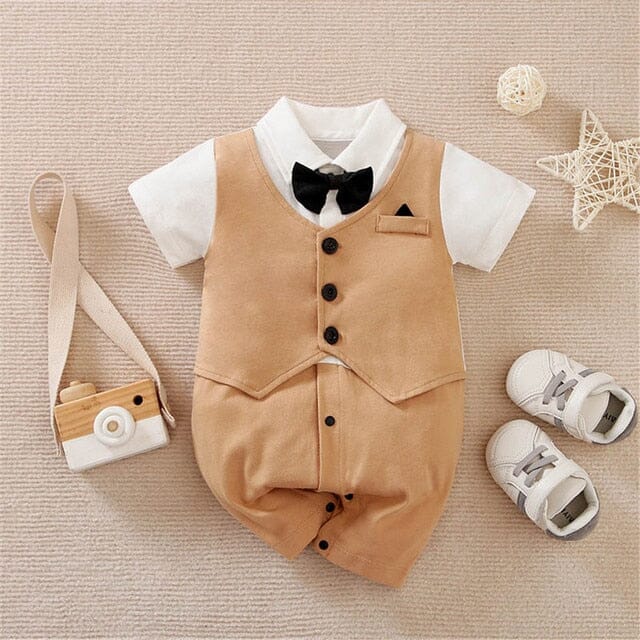 Refined Romper Newborn + Infant Baby Boujee Khaki 0-3M 