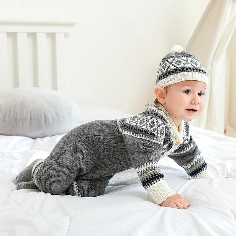 Cozy Winter Baby Romper