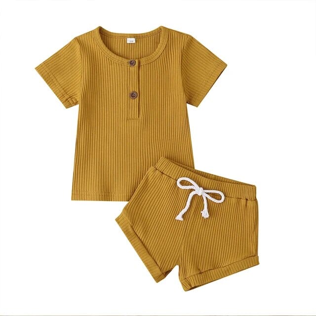 Buttoned Bliss Babywear Set Unisex Clothing Baby Boujee Yellow 6-9M 