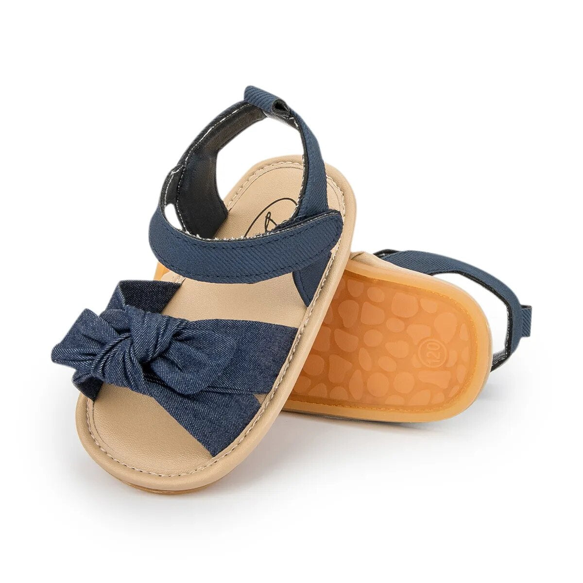 Bow Bliss Baby Sandals Shoes + Socks Baby Boujee Dark Blue 0-6M 