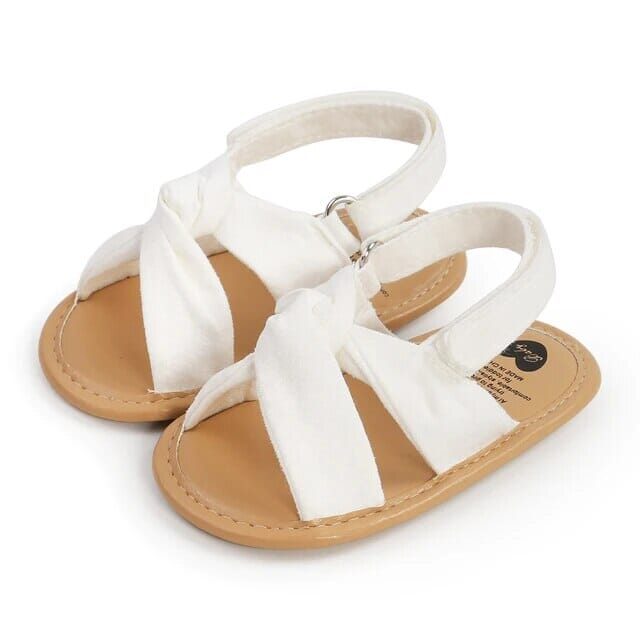 Tiny Toes Summer Sandals Shoes + Socks Baby Boujee White 0-6M 