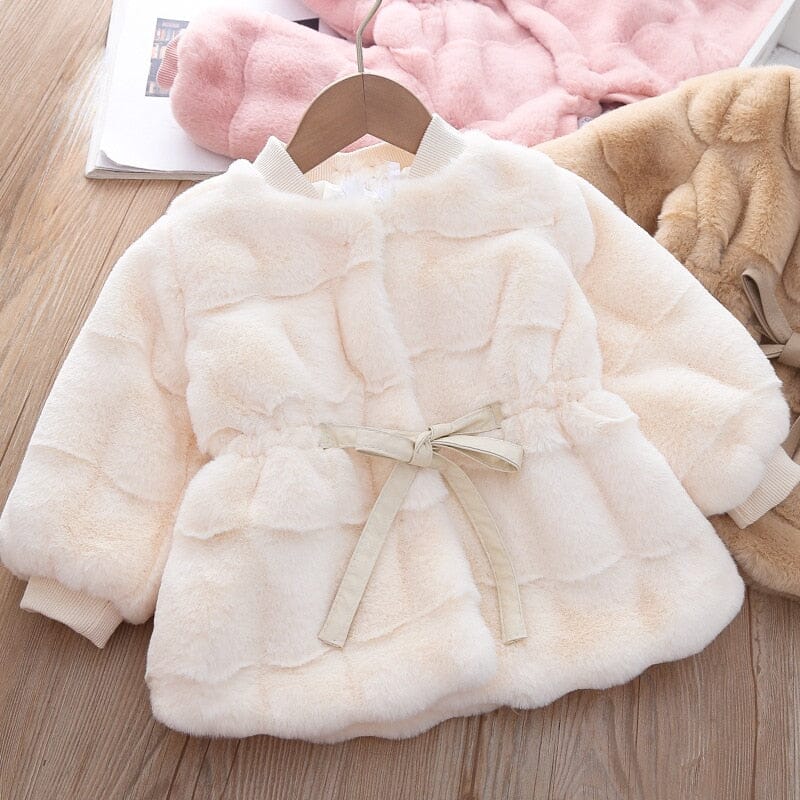 Bowtiful Fur Glamour Coat Girls Clothing Baby Boujee White 2T 