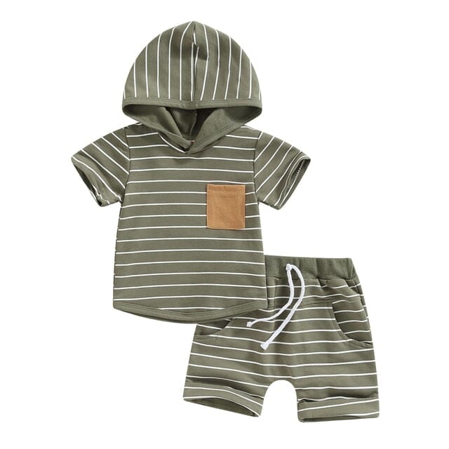 Little Hoodie Duo Unisex Clothing Baby Boujee Khaki Green 6M 