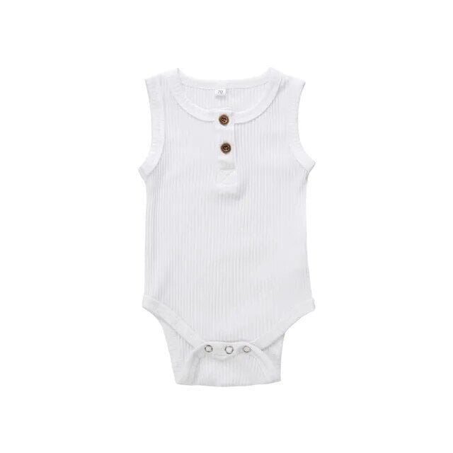 Newborn Sleeveless Knit Romper Newborn + Infant Baby Boujee White 0-3M 