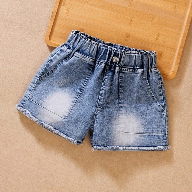 Summer Denim Shorts Girls Clothing Baby Boujee Blue 4Y 