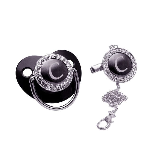 Luxe Baby Pacifier – Black & Silver Accessories + Essentials USAdrop 