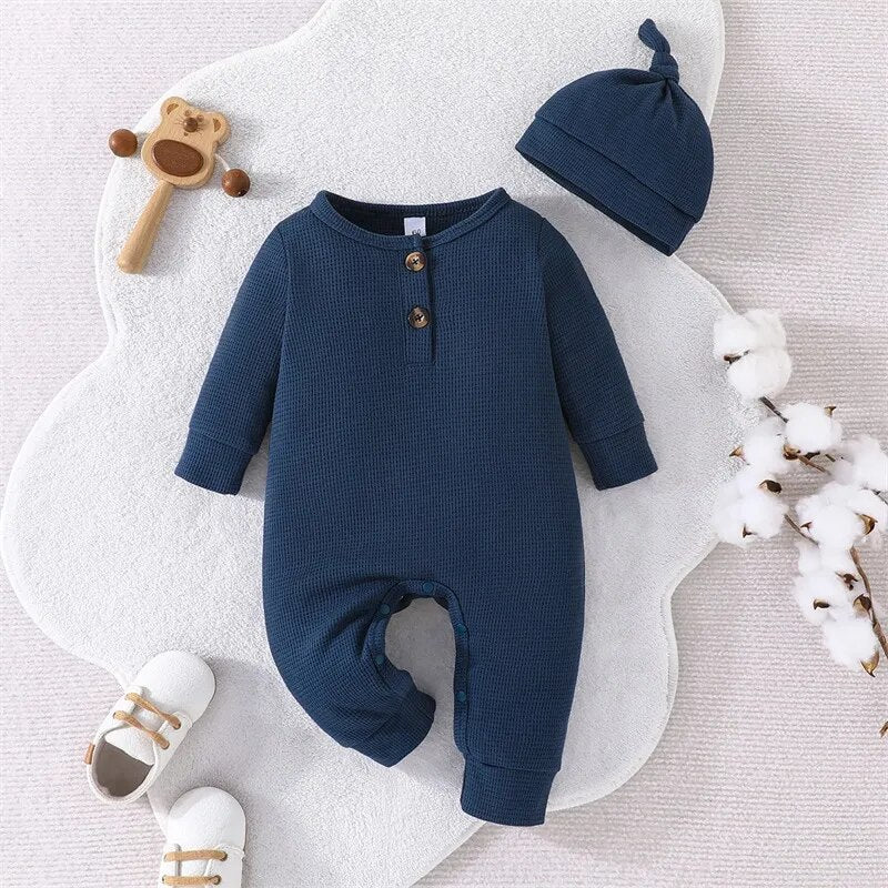 Baby Boys Romper & Hat Set