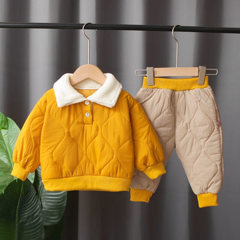 Quilted Kid Fur Set Unisex Clothing USAdrop Yellow 12M 