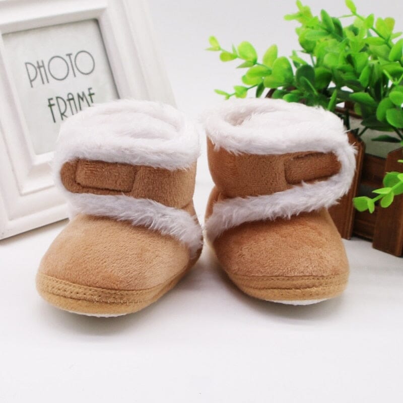 Deluxe Fur Boots Shoes + Socks USAdrop Tan 0-6M: 4.52" (11.5cm) 