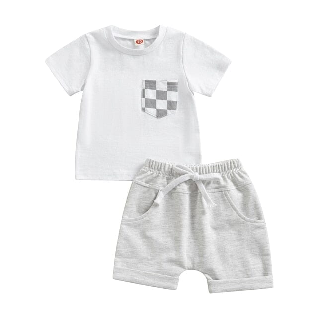 Casual Shorts Set Boys Clothing Baby Boujee White 0-6M 