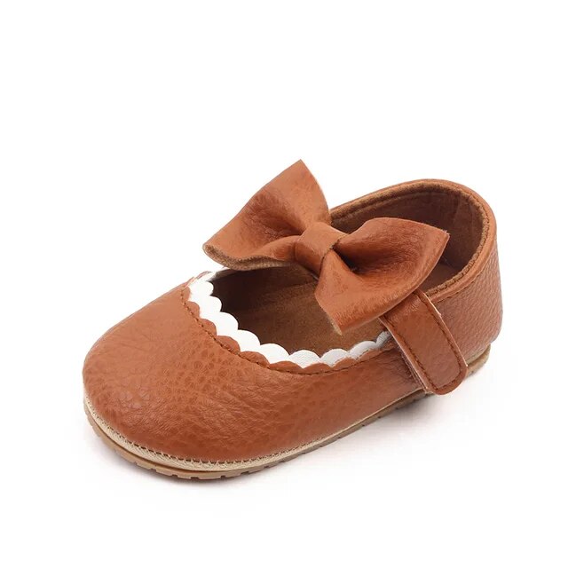 Tiny Toes Bowtique Shoes + Socks Baby Boujee Tan 0-6M 