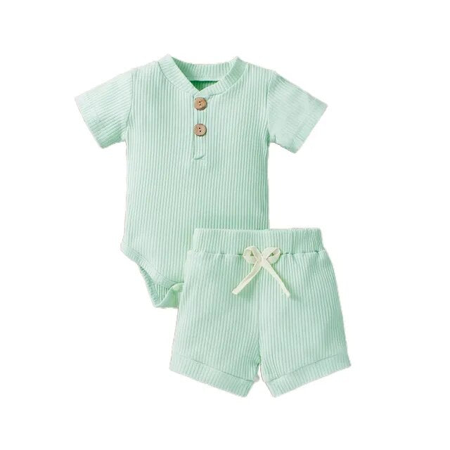 Infant Knit Romper Shorts Set