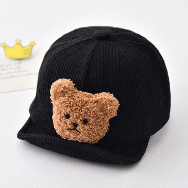 Bear Baseball Cap Accessories + Essentials Baby Boujee Black 