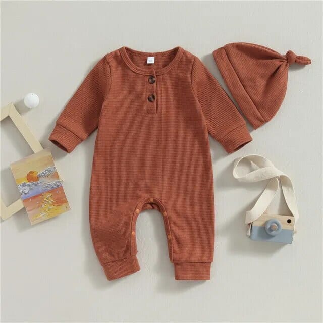 Baby Boys Romper & Hat Set Accessories + Essentials Baby Boujee Auburn 6M 