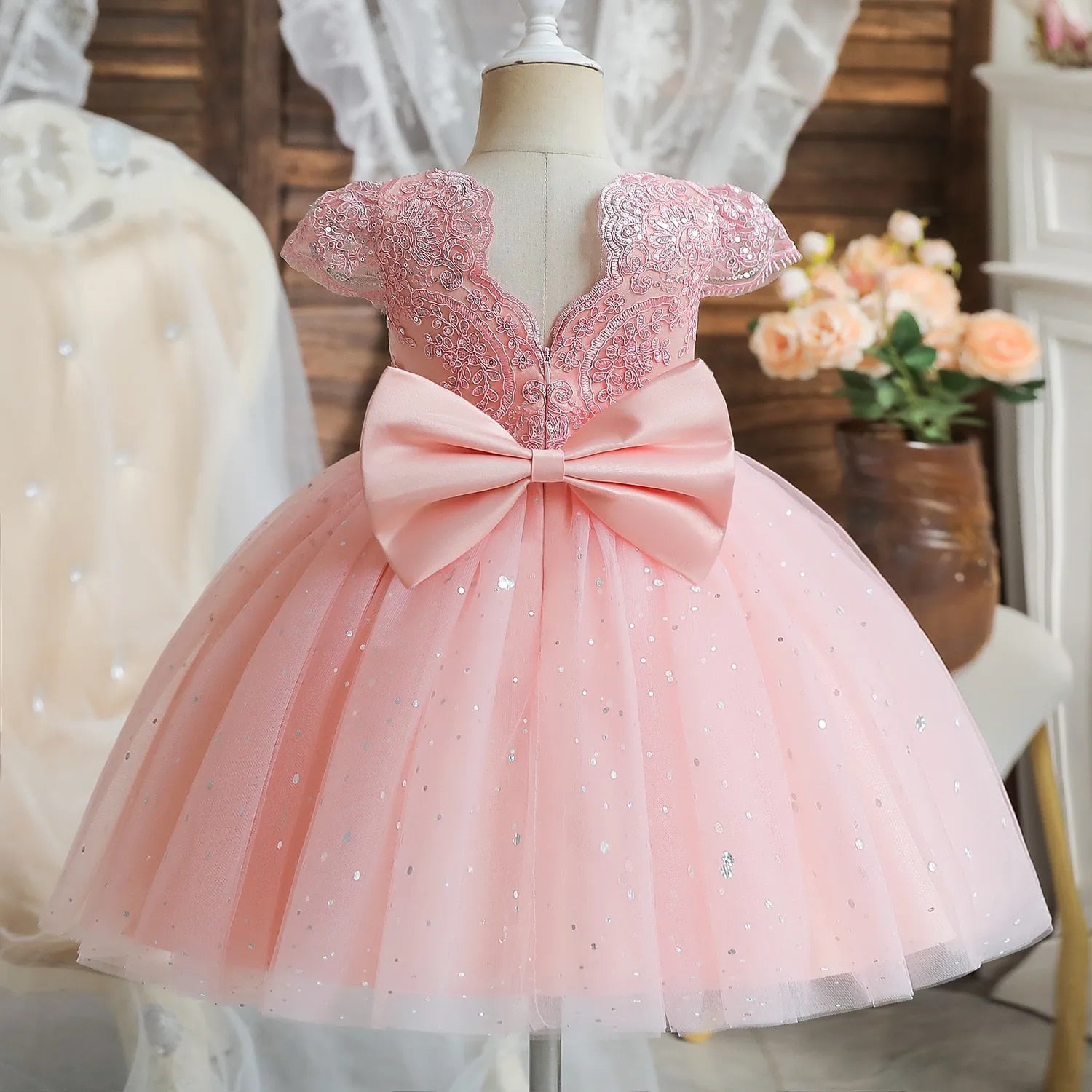 Princess Party Dress Girls Clothing Baby Boujee Pink 9M 