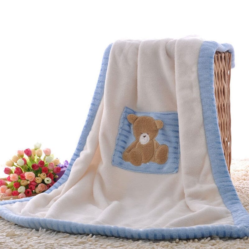 Bear Baby Blanket Bed + Bath USAdrop Baby Blue 