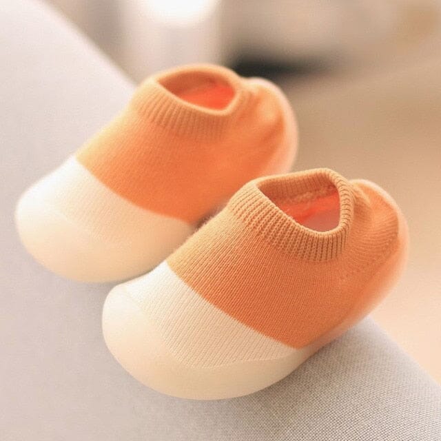 Little Love Slip-Ons Shoes + Socks USAdrop Orange + White 3.5"-3.75" (8.9CM-9.5CM) 