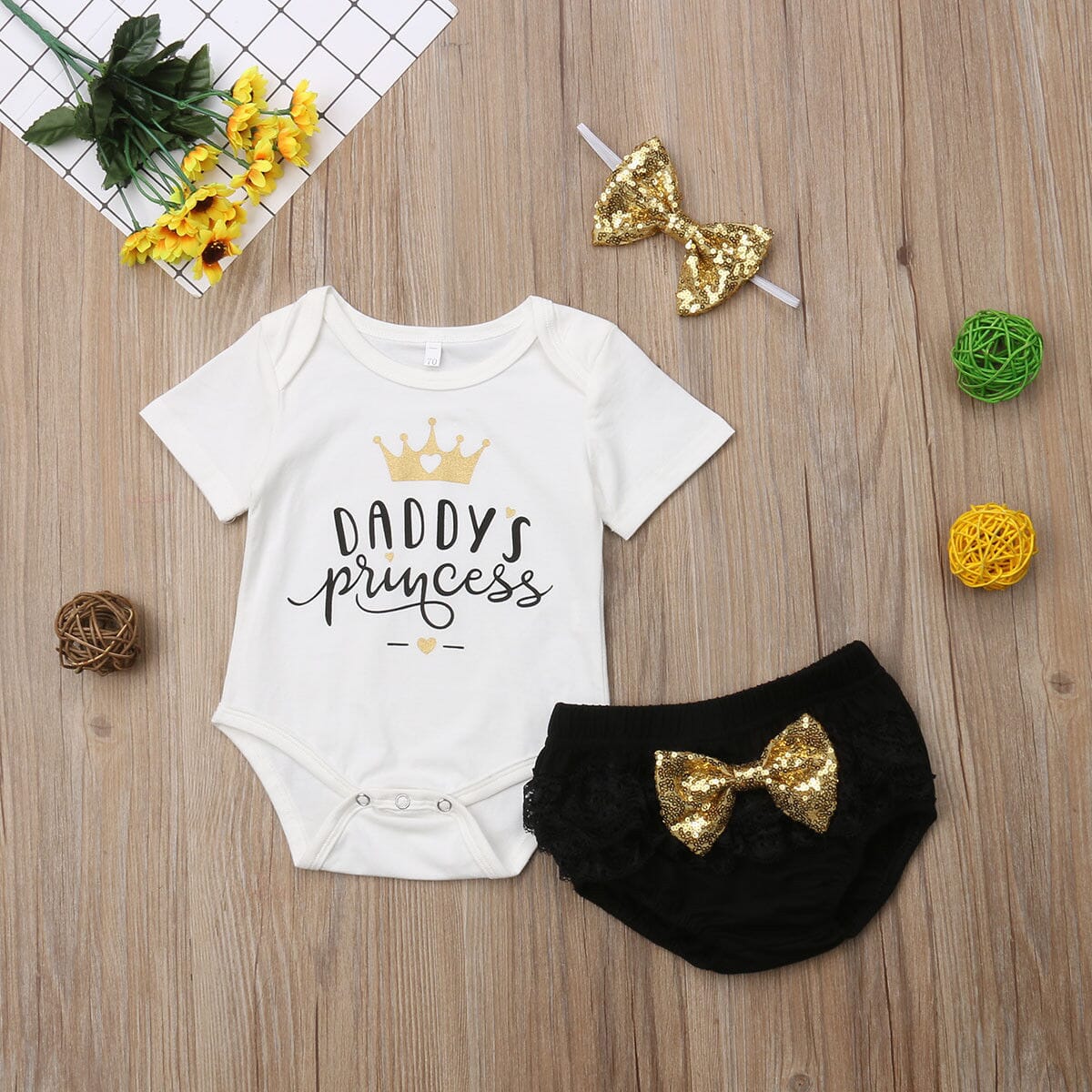 Daddy’s Princess Romper Newborn + Infant Baby Boujee 3M 