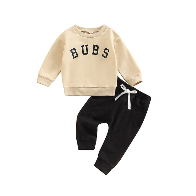 Bubs Set Boys Clothing Baby Boujee Ivory + Black 6M 