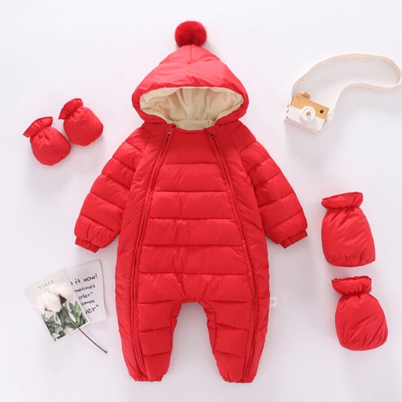 Polar Puff Jumpsuit Newborn + Infant Baby Boujee Red 6M 