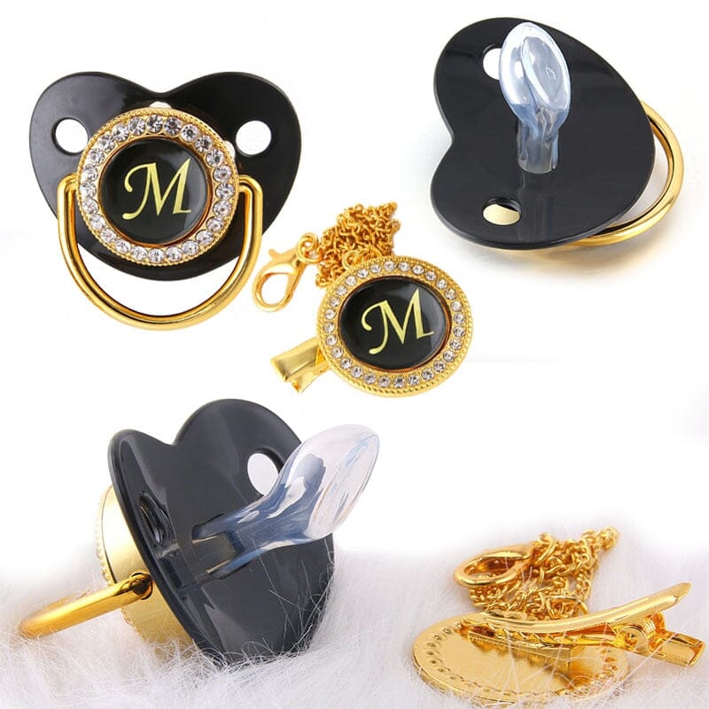 Luxe Baby Pacifier – Black & Gold Accessories + Essentials USAdrop 