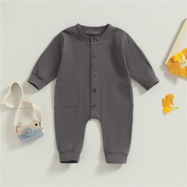 Tiny Tots Jumpsuit Newborn + Infant Baby Boujee Grey 3M 