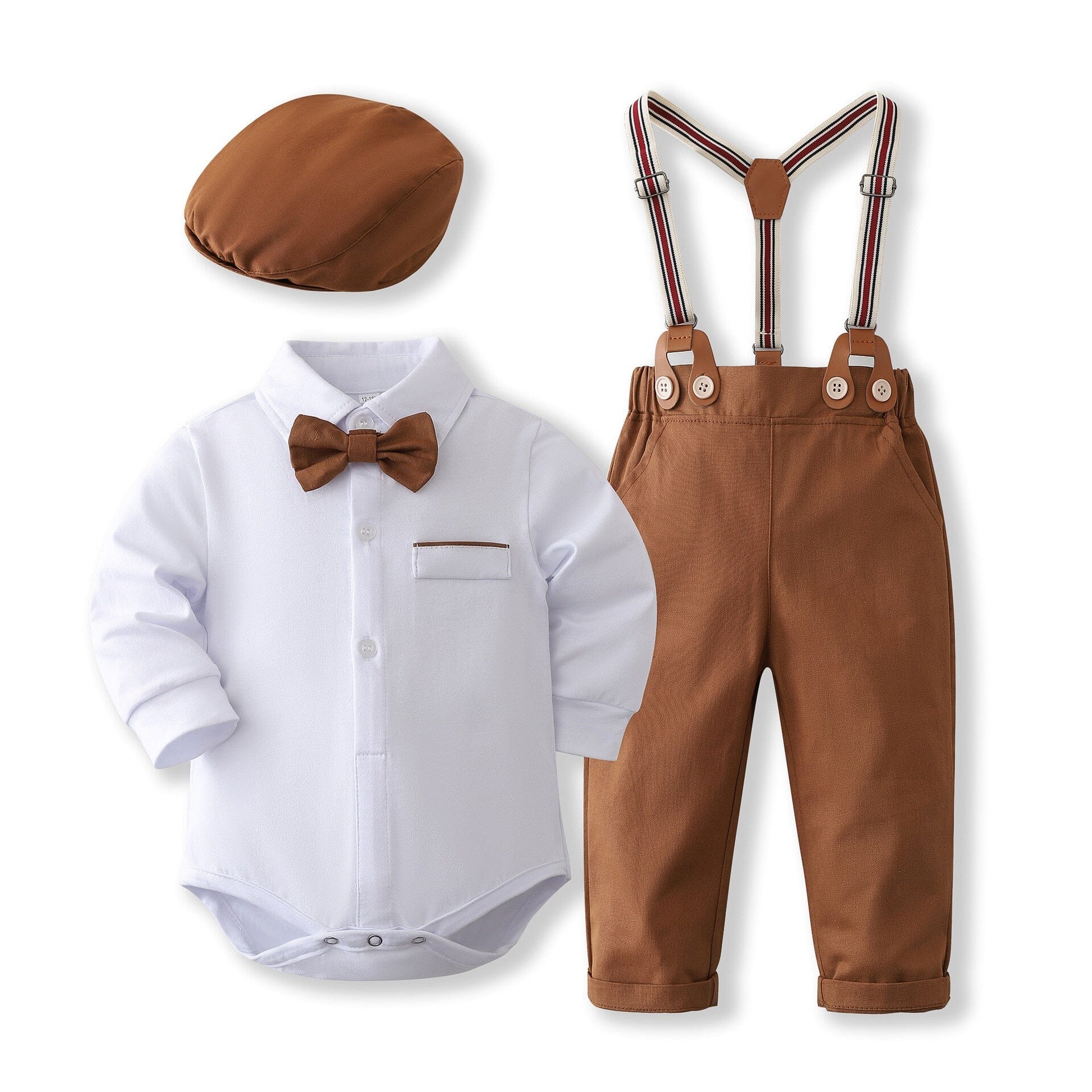 Prestige Gentleman Set Newborn + Infant USAdrop Tan + White 0-3M 