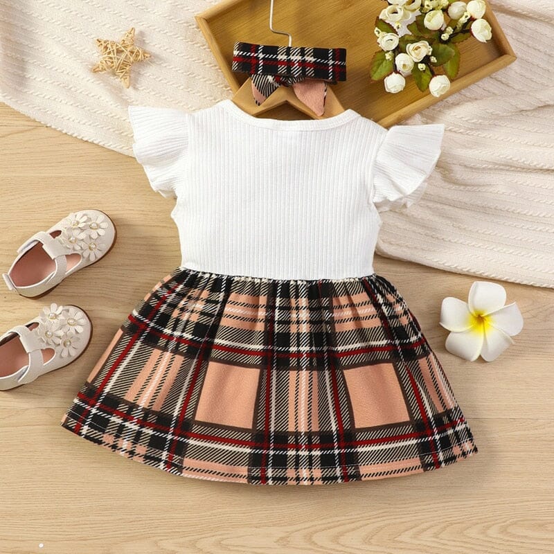 Pretty Plaid Bow Dress Girls Clothing Baby Boujee 