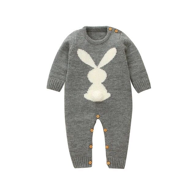 Bunny Bounce Romper Newborn + Infant Baby Boujee Grey 3M 