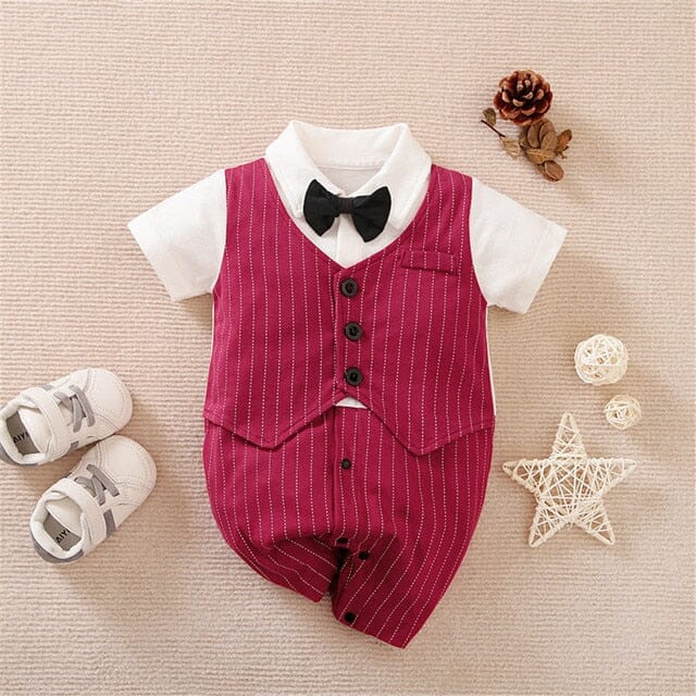 Refined Romper Newborn + Infant Baby Boujee Red 0-3M 