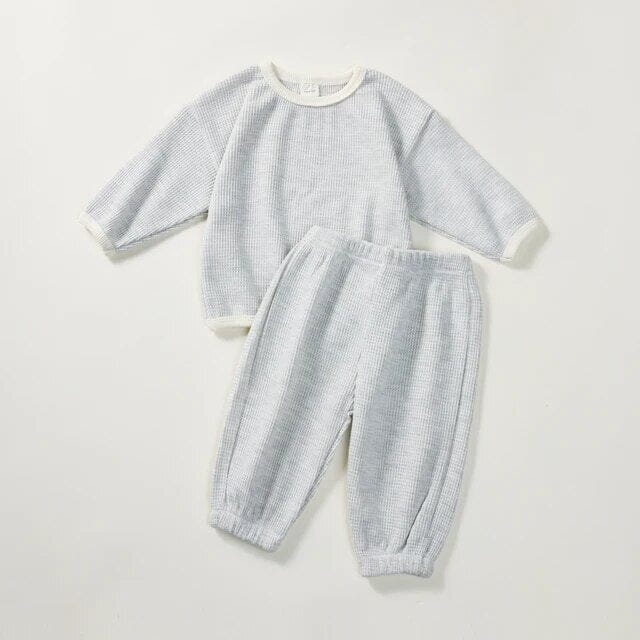 Cotton Waffle Set Unisex Clothing Baby Boujee Gray 3-6M 