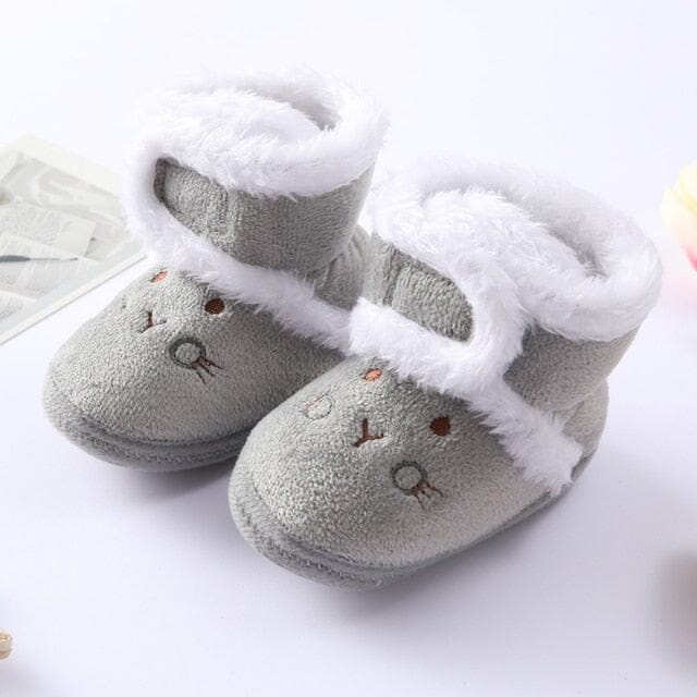 Cuddle Cloud Boots Shoes + Socks USAdrop Grey 0-6M: 4.52" (11.5cm) 